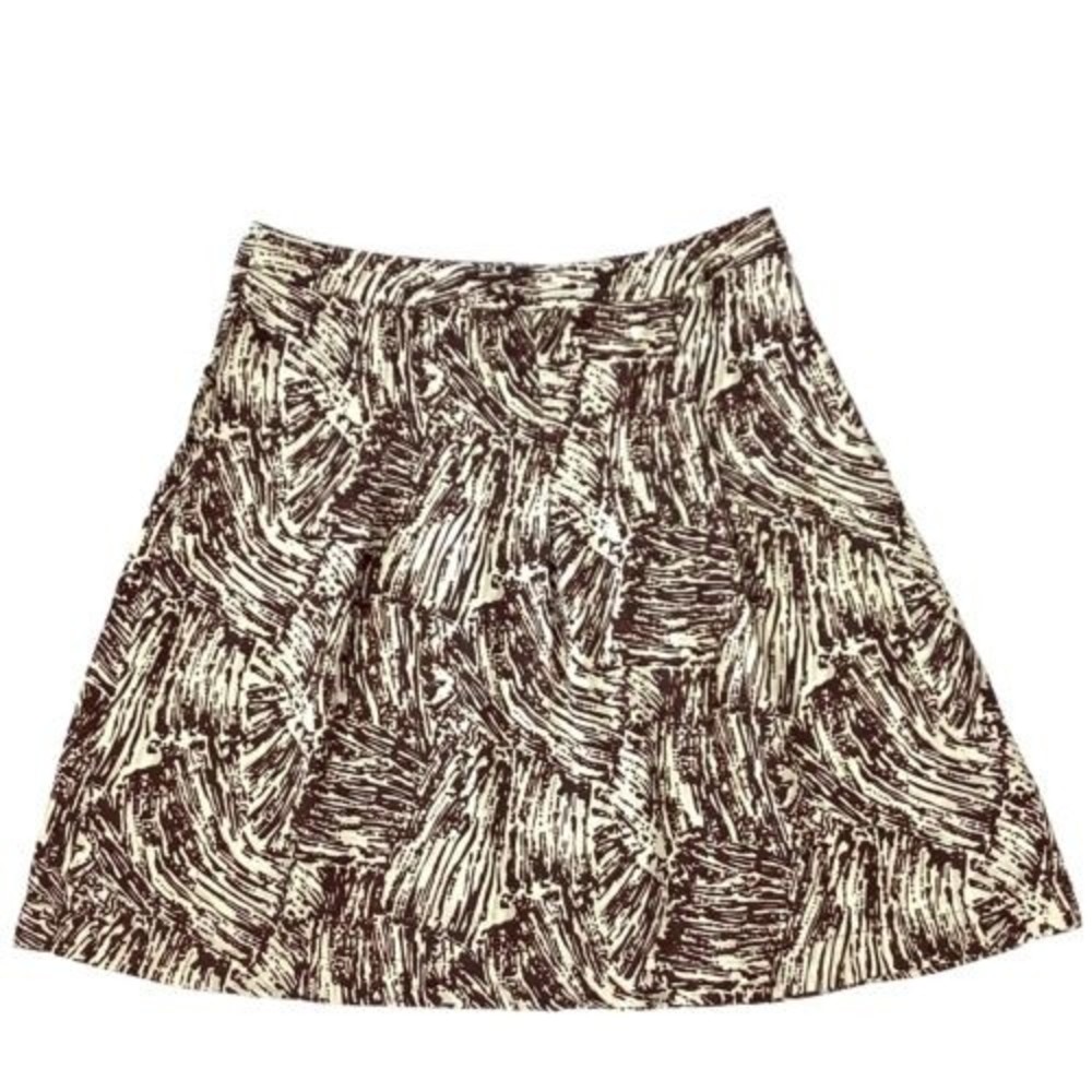 Merona A-line Silk Skirt Women’s 14 34 in Waist Knee Length Brown Tan Summer